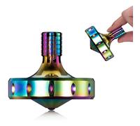 LOQATIDIS Trottola in Metallo di Precisione, Perfettamente Bilanciata, Rotazione Liscio, Tempo di Rotazione Lungo, Facilmente Oltre 10 Minuti, Giocattolo EDC Portatile (L/Iridescente)