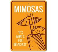 LOQHPW Mimosas Sign Mimosa Lover Gift Brunch Decor Targa in metallo 30,5 x 20,3 cm