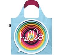 LOQI Borsa Hello Riciclata, blu, 50x42cm, Borsa in poliestere riciclato, impermeabile e lavabile.