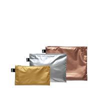 LOQI Confezione da 3 tasche con zip a contrasto di colore metallizzato