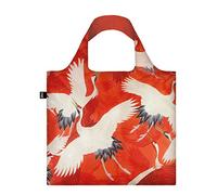 LOQI Museum Woman'S Haori White And Red Cranes Bag Borsa da spiaggia, 50 cm, 20 liters, Multicolore (Multicolour)