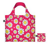 LOQI SMILEY Flowers Raspberry Recycled Bag, Lampone