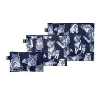 LOQI Zip Pocket Red Poppy Bee - Cats Recycled, set assortito di 3 pezzi... Multicolore, Multicolore, Contemporaneo, Multicolore, Contemporaneo