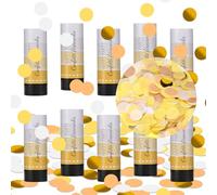 LoQuick 10pcs Spara Coriandoli Matrimonio,Sparacoriandoli Laurea,Party Poppers Biodegradabile, Coriandoli di Compleanno,Multicolor Coriandoli Poppers da 11 cm,per Compleanni, Lauree, Matrimoni (Oro)