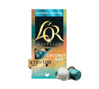 L'Or - Capsule Caffè Coconut Iced - Bevanda aromatizzata al Cocco** - 100 Capsule in Alluminio - 10 pacchetti da 10 - Compatibili con Macchine Nespresso®* Original