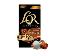 L'Or - Capsule Caffè Espresso Caramel - 100 Capsule in Alluminio - Intensità 8 - Compatibili con Macchine Nespresso - 10 Pacchetti da 10 Capsule (Totale 100 Capsule)