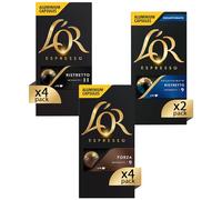 L'Or - Capsule Caffè Espresso Confezione Mista - Variety Pack Espressi - Capsule in Alluminio Compatibili Nespresso®* original - 10 Pacchetti [100 Capsule: 40 Ristretto, 40 Forza, 20 Decaffeinato]
