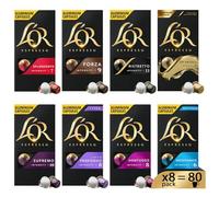 L'OR - Capsule Caffè Espresso Confezione Mista - Variety Pack Preferiti - 80 Capsule di Alluminio - 8 pacchetti da 10 - Compatibili Nespresso®* original