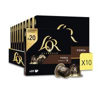 L'Or - Capsule Caffè Espresso Forza, 200 Capsule in Alluminio, Intensità 9, Compatibili con Macchine Nespresso