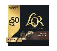 L'Or - Capsule Caffè Espresso Forza - 250 Capsule in Alluminio - 5 pacchetti da 50 - Intensità 9 - Compatibili con Macchine Nespresso®* original