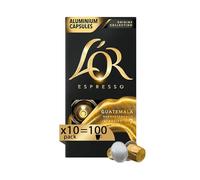 L'Or - Capsule Caffè Espresso Guatemala - 100 Capsule in Alluminio - Intensità 10 - Compatibili con Macchine Nespresso®* original - 10 Confezioni da 10 Capsule