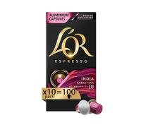 L'Or - Capsule Caffè Espresso India Karnataka - 100 Capsule in Alluminio - Intensità 10 - Compatibili con Macchine Nespresso®* original - 10 Confezioni da 10 Capsule