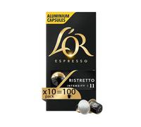 L'Or Capsule Caffè Espresso Ristretto - 100 Capsule - Intensità 11 | 10 confezioni da 10, in Alluminio, Compatibili con macchine Nespresso®* Original