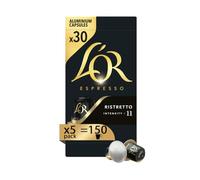 L'Or Capsule Caffè Espresso Ristretto - 150 Capsule in Alluminio - 5 pacchetti da 30 - Intensità 11 - Compatibili con Macchine Nespresso®* original