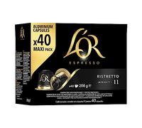 L'Or - Capsule Caffè Espresso Ristretto - 200 Capsule in Alluminio (40 capsule x 5 box) - Intensità 11 - Compatibili con Macchine Nespresso