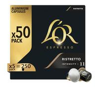 L'Or Capsule Caffè Espresso Ristretto - 250 Capsule in Alluminio - Intensità 11 - Compatibili con Macchine Nespresso®* original - 5 pacchetti da 50 capsule