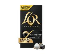 L'Or Capsule Caffè Espresso Ristretto - 80 Capsule in Alluminio - Intensità 11 - Compatibili con Macchine Nespresso®* original - 8 pacchetti da 10 capsule