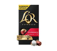 L'Or - Capsule Caffè Espresso Splendente - 100 Capsule in Alluminio - Intensità 7 - Compatibili con Macchine Nespresso®* original - 10 Confezioni da 10 Capsule