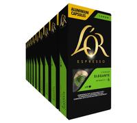 L'OR Capsule di caffè Lungo Elegante, 100 capsule compatibili Nespresso®*, confezione da 10 pezzi, 10 x 10 bevande