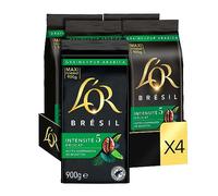 L'OR, Chicchi di caffè, 100% arabica, brasile, intensità 5 tostatura, 900 g x 4