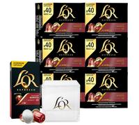 L'OR L'Or Caffè Espresso Selection Barista Capsule in Alluminio Intensità 13 con Note di Cioccolato e Cacao Amaro Compatibili con Macchine Nespresso - 250 Capsule + Portacapsule