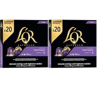 L'OR Lungo Profondo 8 capsule compatibili con Nespresso®*, 1 x 20 pezzi, 1 x 104 g (Confezione da 2)
