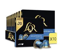 L'OR Tazzine Caffè Espresso Decaffeinato (200 Capsule Caffè Espresso, Adatto per Macchine da Caffè Nespresso*, Intensità 06/12, Caffè 100% Arabica, Certificato UTZ), 10 x 20 Tazze