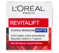 L'Oréal Paris Crema Viso Notte Revitalift, Per Tutti i Tipi di Pelle, Azione Rassodante, Pelle Rimpolpata e Idratata, Arricchita con Elasti-Peptidi e Pro-Retinolo, 50 ml
