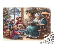 L'ora delle storie di Natale Puzzles 1000 Pezzi Carta riciclata per adulti Puzzle per adulti Gioco familiare divertente e stimolante Attività divertente per casa Ottima idea regalo 52x38cm/1000pcs