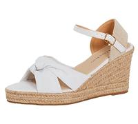 Lora Dora Sandali con zeppa aperti da donna Espadrillas con zeppa intrecciata cinturino incrociato Hessian Sandali avvolgenti alla caviglia, Bianco, 41 EU