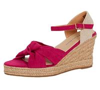 Lora Dora Sandali con zeppa aperti da donna Espadrillas con zeppa intrecciata cinturino incrociato Hessian Sandali avvolgenti alla caviglia, Rosa, 40 EU