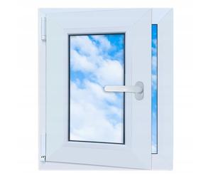 LORAC | Finestra in PVC bianca, 500x600mm, DIN Sinistra, inclinabile e apribile, doppio vetro, a risparmio energetico - Finestra con certificato CE per cantina e appartamento