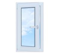 LORAC | Finestra in PVC bianca, 500x900mm, DIN Sinistra, inclinabile e apribile, doppio vetro, a risparmio energetico - Finestra con certificato CE per cantina e appartamento