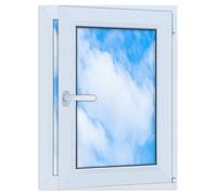 LORAC | Finestra in PVC bianca, 600x800mm, DIN Destra, inclinabile e apribile, doppio vetro, a risparmio energetico - Finestra con certificato CE per cantina e appartamento
