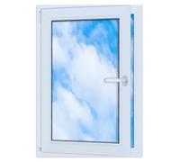 LORAC | Finestra in PVC bianca, 700x1000mm, DIN Sinistra, inclinabile e apribile, doppio vetro, a risparmio energetico - Finestra con certificato CE per cantina e appartamento