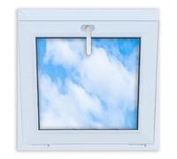 LORAC | Finestra in PVC bianca, 700x700 mm, finestra standard con vetro doppio, a risparmio energetico, finestra per cantina con certificazione CE, ideale per ambienti domestici e cantine