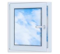 LORAC | Finestra in PVC bianca, 700x800mm, DIN Sinistra, inclinabile e apribile, doppio vetro, a risparmio energetico - Finestra con certificato CE per cantina e appartamento