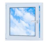 LORAC | Finestra in PVC bianca, 800x800mm, DIN Sinistra, inclinabile e apribile, doppio vetro, a risparmio energetico - Finestra con certificato CE per cantina e appartamento