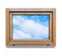 LORAC | Finestra in PVC Rovere dorato-bianco, 800x600 mm, finestra standard con vetro doppio, a risparmio energetico, finestra per cantina con certificazione CE