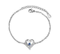 lorajewel Bracciale Cuore Personalizzato Bracciale con 1-5 Nomi Stone Bracciale Madre Figlia Regali personalizzati per mamma, moglie, migliore amica Natale, Festa della Mamma (1 name)