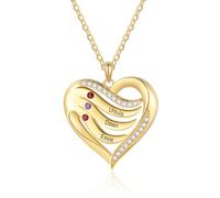 lorajewel Collana Donna Argento 925 Collana Personalizzata con nome e pietra di nascita Collana dell'amore Regalo per la festa della mamma San Valentino Natale (Oro-3)