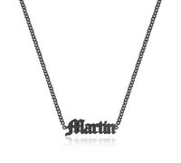 lorajewel Collane Personalizzate per Uomo con 1-5 Nome Argento Oro Nero Collana Gioielli Regalo per Uomini Papà Nonno Mariti Amici (Nero-1 Nome)