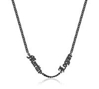 lorajewel Collane Personalizzate per Uomo con 1-5 Nome Argento Oro Nero Collana Gioielli Regalo per Uomini Papà Nonno Mariti Amici (Nero-2 Nome)