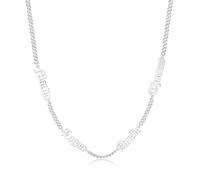lorajewel Collane Personalizzate per Uomo con 1-5 Nome Argento Oro Nero Collana Gioielli Regalo per Uomini Papà Nonno Mariti Amici (Argento-4 Nome)