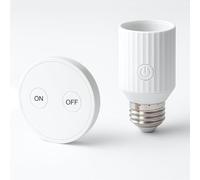 LoraTap Attacco senza fili E27 con telecomando, portalampada radio da 230 V, per lampade a LED fino a 60 W, interruttore on/off, senza cavo, adattatore per lampada per casa e ufficio