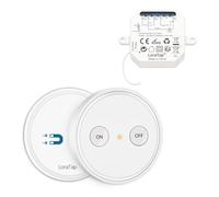 LoraTap Interruttore Luce Senza Fili a 3 Vie, Mobile + Ricevitore a Relè 2500 W, Telecomando RF Fino a 200m On/Off Switch Wireless per Lampade e Apparecchi Elettrici