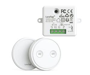 LoraTap Interruttore Luce Senza Fili, Interruttore Luci Mobile + Ricevitore a Relè Radio Telecomando On/Off Switch Wireless per Lampade e Apparecchi Elettrici, No WiFi, No App, Telecomando Colore Nero