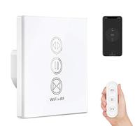 LoraTap Interruttore Tapparelle Connesso, Telecomando RF, Apertura Regolabile, Interruttore per Tende e Persiane WiFi, Compatibile con Alexa Google Home, Timer Intelligente Motore a Parete