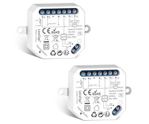 LoraTap Interruttore Tapparelle WiFi, 2pz Modulo Comando per Tapparelle Elettriche, Controllo Vocale con Alexa e Google Home, Controllo App Smart Life, Timer Switch per Persiane e Tende, 300W