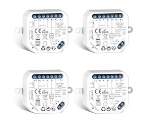 LoraTap Interruttore Tapparelle WiFi, 4pz Modulo Comando per Tapparelle Elettriche, Controllo Vocale con Alexa e Google Home, Controllo App Smart Life, Timer Switch per Persiane e Tende, 300W